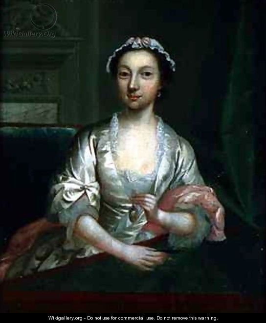 Portrait of Elizabeth Faulkner the artists wife - Arthur Devis