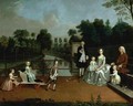 A Family Group on a Terrace in a Garden - Arthur Devis