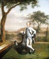 Portrait of a Gentleman leaning on a sundial - Arthur Devis