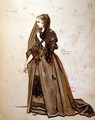 Costume design for the role of Dona Elvire in an 1847 production of Don Juan - Achille-Jacques-Jean-Marie Deveria