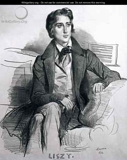 Portrait of Franz Liszt 1811-86 August 1832 - Achille-Jacques-Jean-Marie Deveria