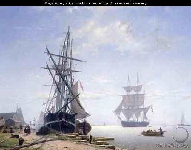 Ships in a Dutch Estuary - W.A. van Deventer
