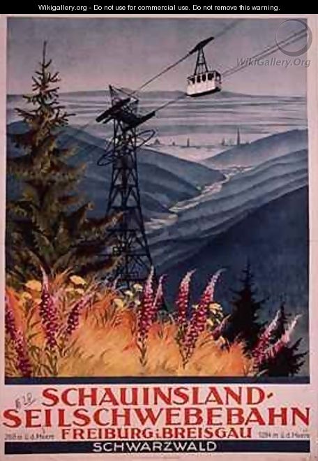 Poster of a Cable car in the Black Forest Germany - Walter Dillrier