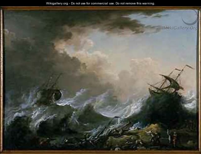 Sea storm and shipwreck - Christian Wilhelm Ernst Dietrich