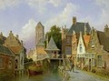 Canal Scene in Holland - Cornelis Christiaan Dommelshuizen