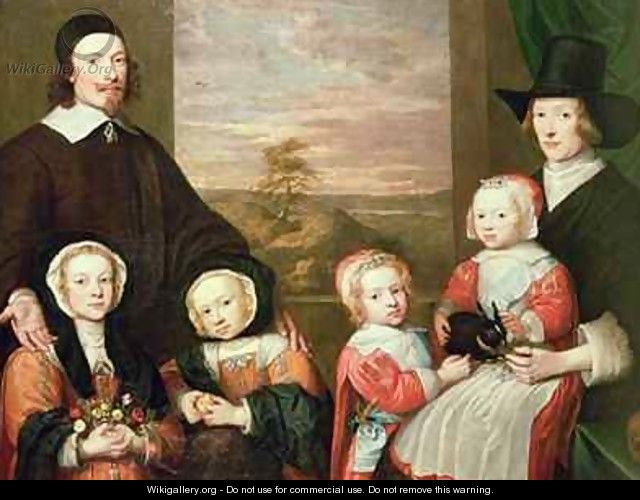 Unidentified family portrait traditionally thought to be that of Sir Thomas Browne - William Dobson