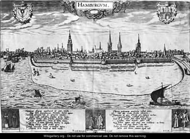 View of Hamburg - Peter van der Doort