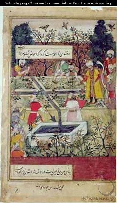 Emperor Babur surveying the establishment of a Garden in Kabul - J. Dorman