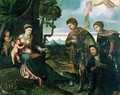 Madonna and Child with John the Baptist and other Saints - Dosso Dossi (Giovanni di Niccolo Luteri)