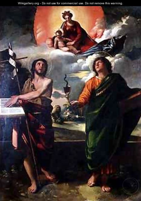 The Apparition of the Virgin to the Saints John the Baptist and John the Evangelist - Dosso Dossi (Giovanni di Niccolo Luteri)