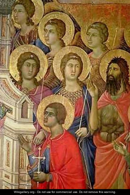Maesta Detail of Saints including St John the Baptist - Buoninsegna Duccio di