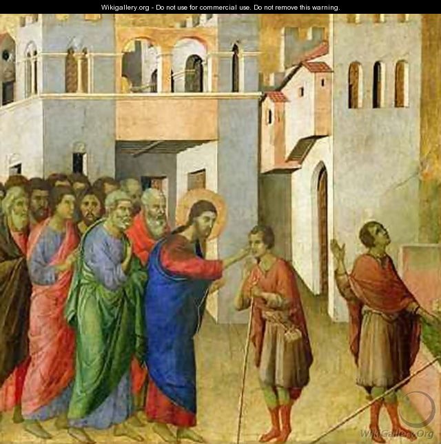 Jesus Opens the Eyes of a Man Born Blind 4 - Buoninsegna Duccio di