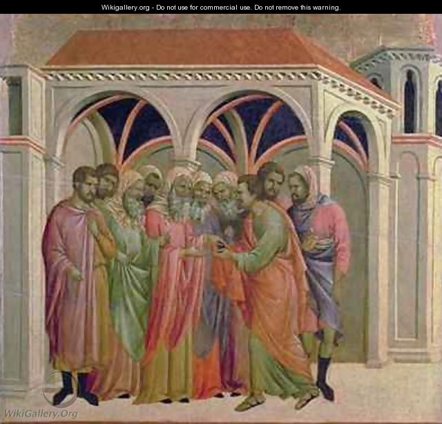 Maesta Judas Receives Thirty Pieces of Silver - Buoninsegna Duccio di
