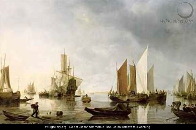 Harbour with Anchored Ships - Hendrick Dubbels