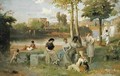 Washing on the Tiber - Heinrich Dreber