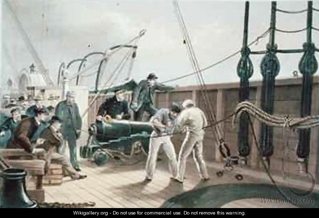 Splicing the cable after the first accident on board the Great Eastern - Robert Dudley