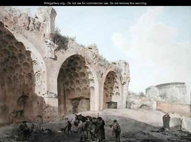 View in the Roman Forum The Temple of Peace - Abraham Louis Rudolph Ducros