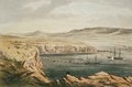 View of Port Magee Valentia from the heights of Cora Beg HMS Caroline laying the shore end of the cable - Robert Dudley
