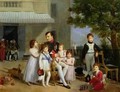 Portrait of Napoleon Bonaparte with his Nephews and Nieces on the Terrace at Saint Cloud - Louis Ducis