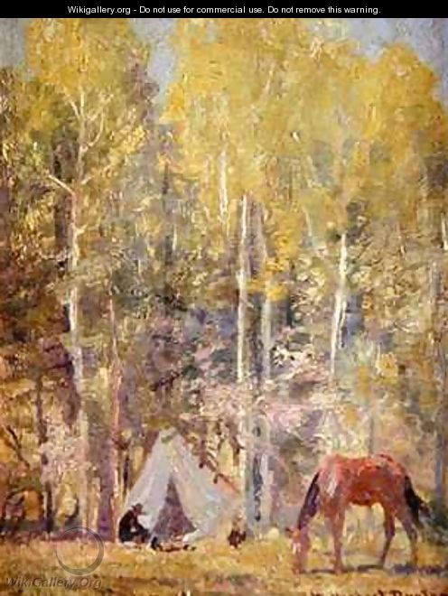 Hunters Camp in Aspen Forest - W. Herbert Dunton
