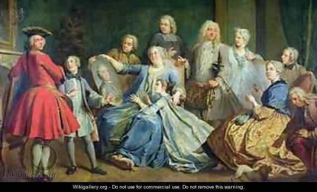 Madame Mercier 1683-1750 Surrounded by her Family - Jacques (Le Romain) Dumont