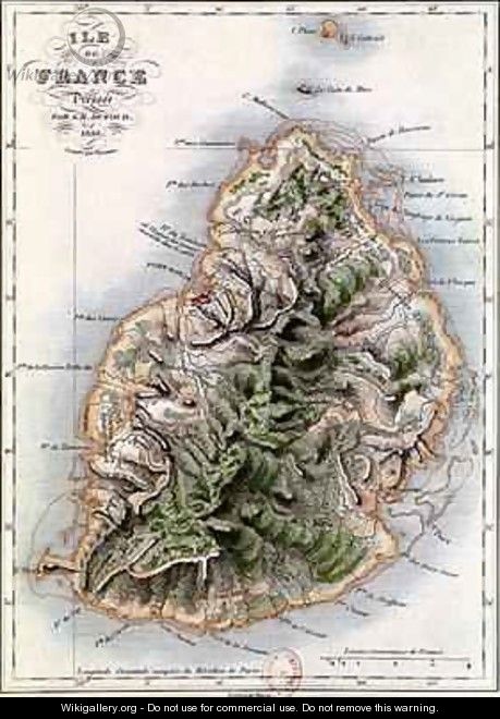 Map of Mauritius - (after) Dufour, A.H.