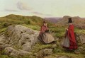 Welsh Landscape with Two Women Knitting - William Dyce