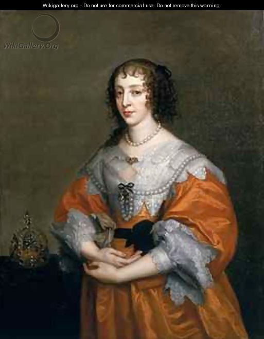 Portrait of Queen Henrietta Maria 1609-69 - (after) Dyck, Sir Anthony van