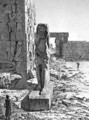 View of the Colossus at the entrance to the hypostyle halls of the palace at Karnak Thebes - (after) Dutertre, Andre