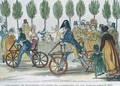 A velocipede race at Jardin du Luxembourg in 1818 - (after) Duvaux, Jules Antoine