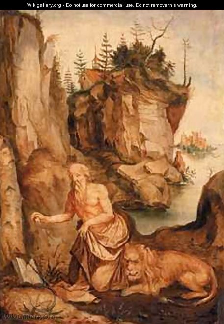 St Jerome and the Lion - (after) Durer or Duerer, Albrecht