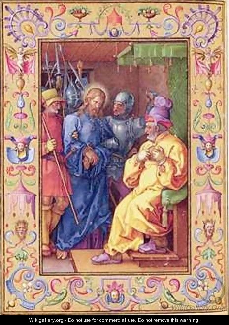 Ms 39 1601 Jesus Before Caiaphas from Passio Domini Nostri Jesu Christi Secundum Joannem - (after) Durer or Duerer, Albrecht