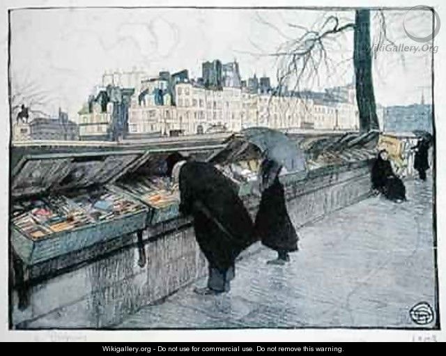 Bouquinistes along the left bank of the Seine near the Pont Neuf Paris - Georges Dupuis