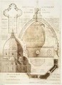 Plan Section and Elevation of Florence Cathedral from Fragments dArchitecture du Moyen Age et de la Renaissance 2 - (after) Duquesne, Eugene
