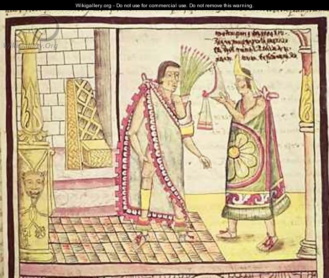 Fol 152v The Crowning of Montezuma II the Last Mexican Emperor in 1502 - Diego Duran