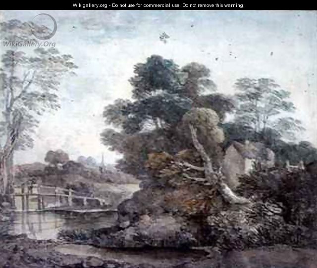 Landscape with Cottage and Stream - Thomas Gainsborough