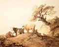 Cattle with Drovers and a Dog under a Tree - Thomas Gainsborough