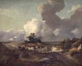 An open landscape in Suffolk with a waggon on a track - Thomas Gainsborough