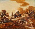 An Imaginary Wooded Village with Drovers and Cattle - Thomas Gainsborough