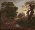 Wooded Landscape with Drover and Cattle and Milkmaids - Thomas Gainsborough