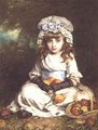 A Little Girl in a Mob Cap with a Basket of Apples - William Hippon Gadsby