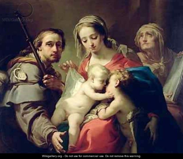 Madonna and Child with Saints John Anna and Rocco - Gaetano Gandolfi