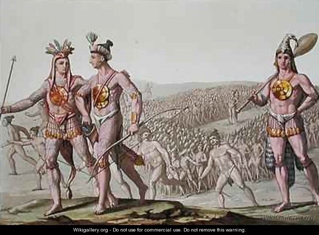 Chief Outina Enemy of Saturiba Walks Among his Followers - Gallo Gallina