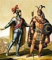 The Encounter between Hernando Cortes 1485-1547 and Montezuma II 1466-1520 - Gallo Gallina