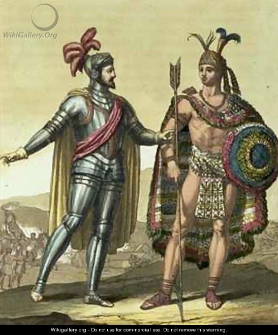 Conquistador with a Native American Chief - Gallo Gallina