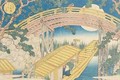 Fan Bridge by Moonlight from Views of Mount Tempo - Yashima Gakutei