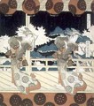 Two Dancers Perform on Stage from The Dance at Furuichi for the Hisakataya Group series - Yashima Gakutei