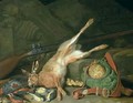 Still Life of a Hare with Hunting Equipment - Hieronymus Galle I