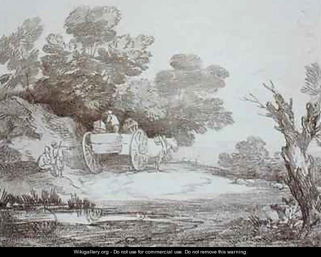 Wooded Landscape Country Cart and Figures - Thomas Gainsborough