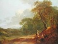 Wooded Landscape with a Man Talking to Two Seated Women - Thomas Gainsborough